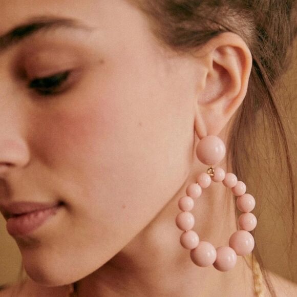 Sezane Pink Charlie Earrings - Nude (Pink) - Picture 6 of 6